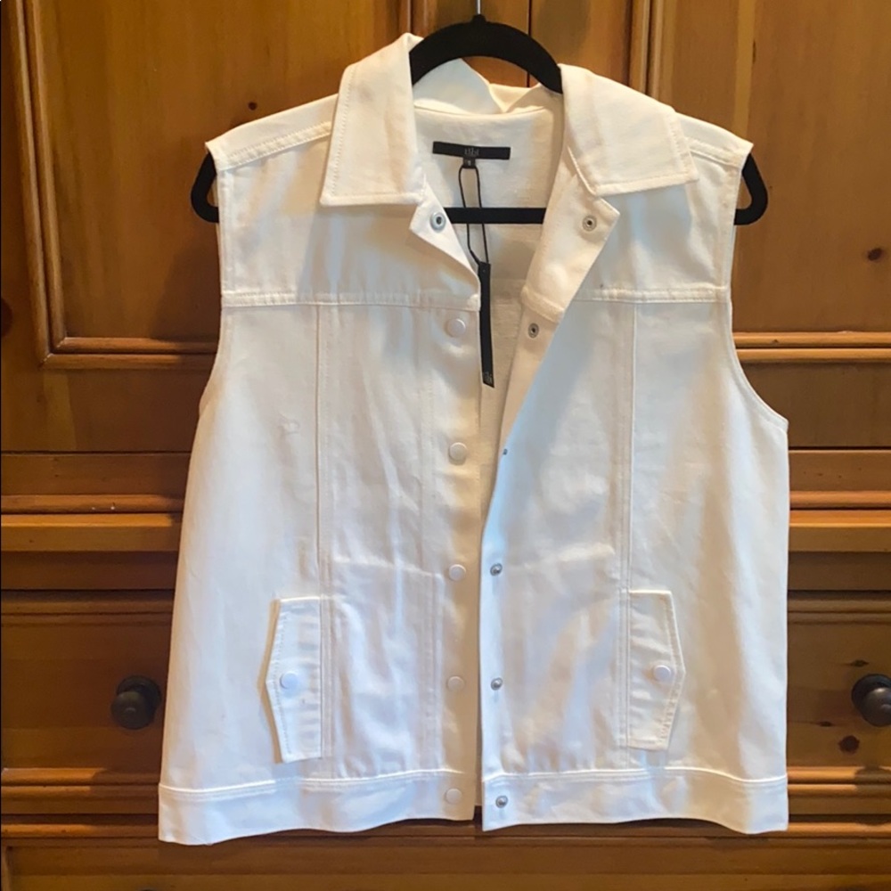 White denim vest